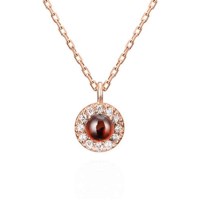 데이지 목걸이 14k 레드골드 garnet