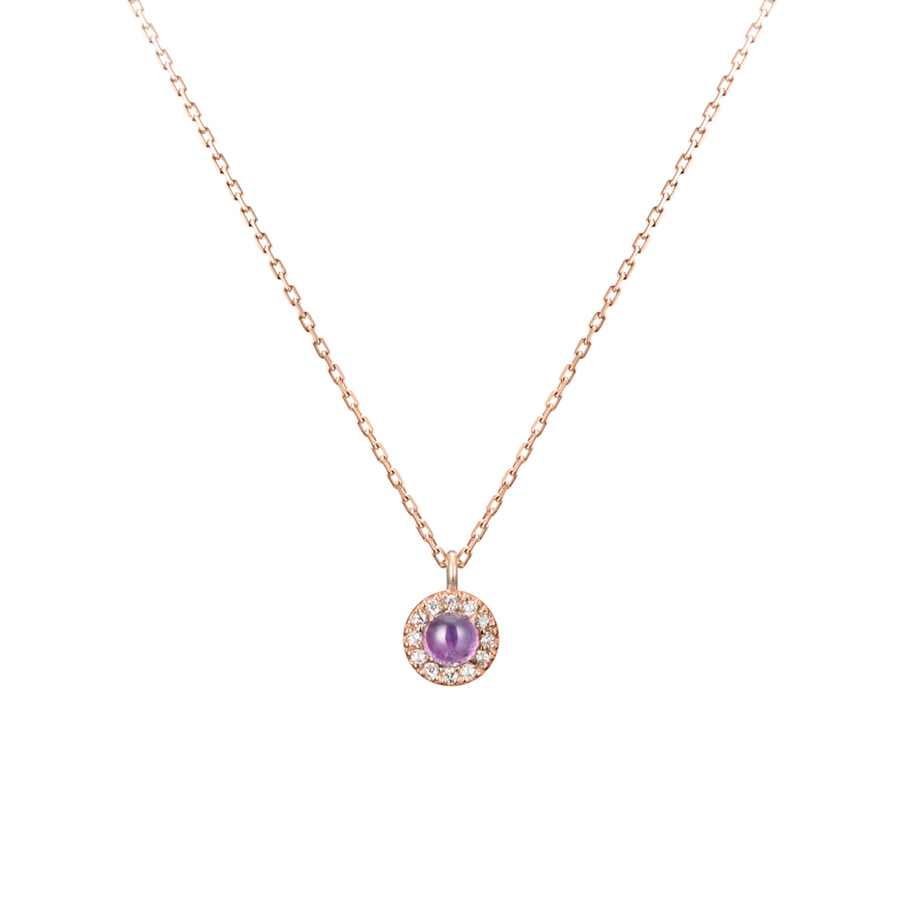 Daisy pendant 14k Red gold amethyst