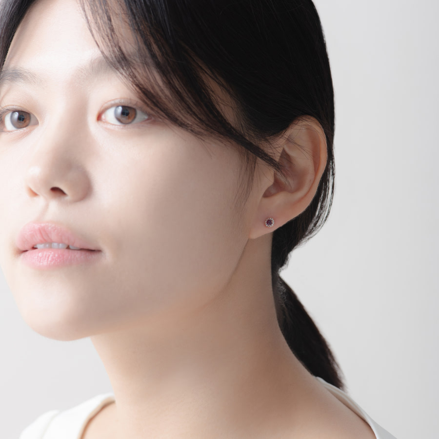 데이지 목걸이 14k 레드골드 amethyst