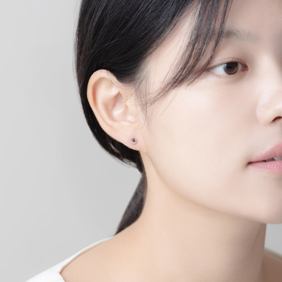 데이지 목걸이 14k 레드골드 amethyst