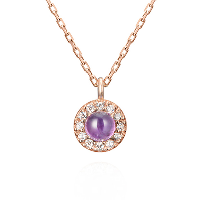데이지 목걸이 14k 레드골드 amethyst