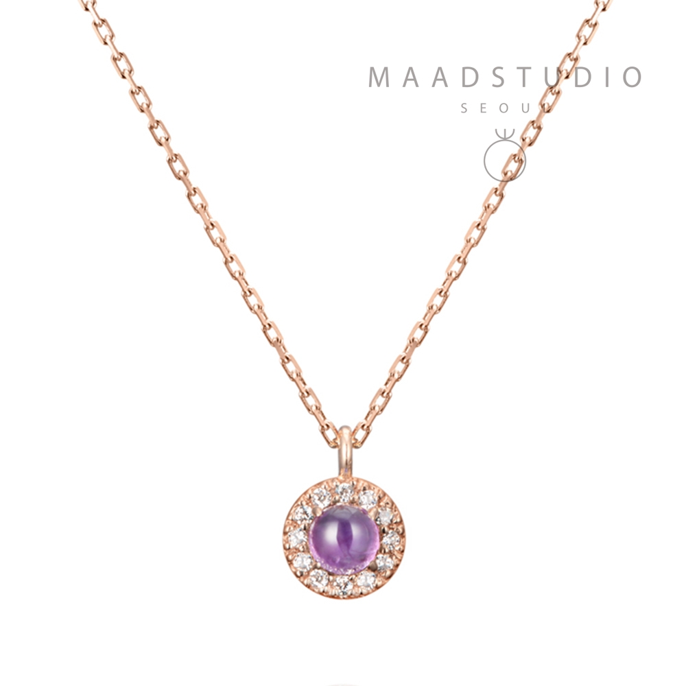 Daisy pendant 14k Red gold amethyst