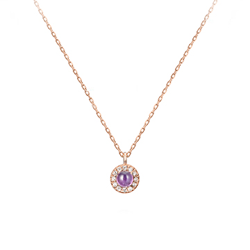 Daisy pendant 14k Red gold amethyst