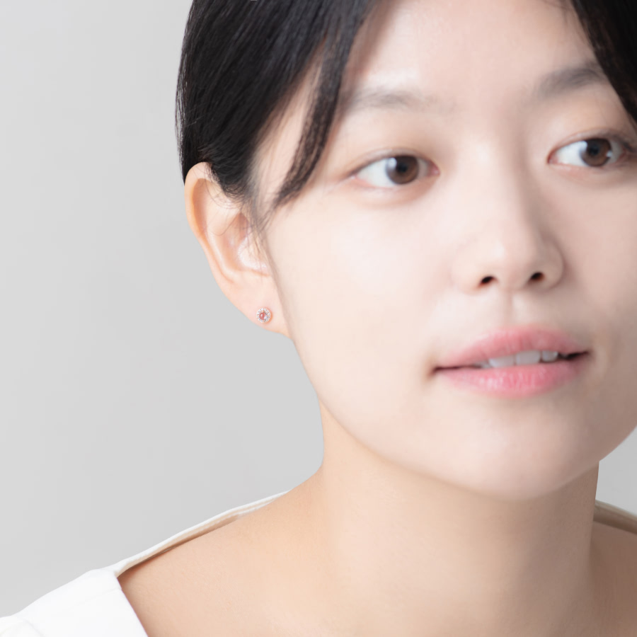 데이지 목걸이 14k 레드골드 aquamarine
