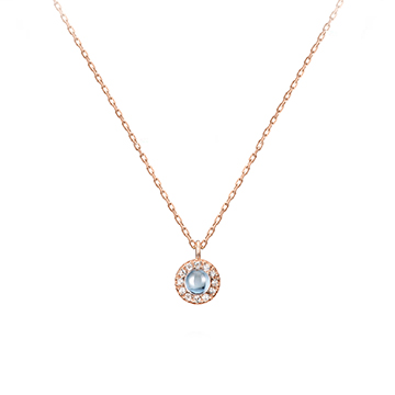 Daisy pendant 14k Red gold aquamarine