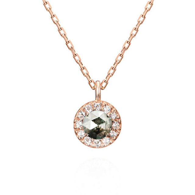데이지 목걸이 14k 레드골드 rough diamond