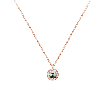 Daisy pendant 14k Red gold rough Diamond