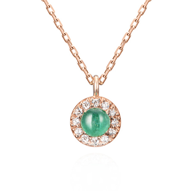 데이지 목걸이 14k 레드골드 emerald
