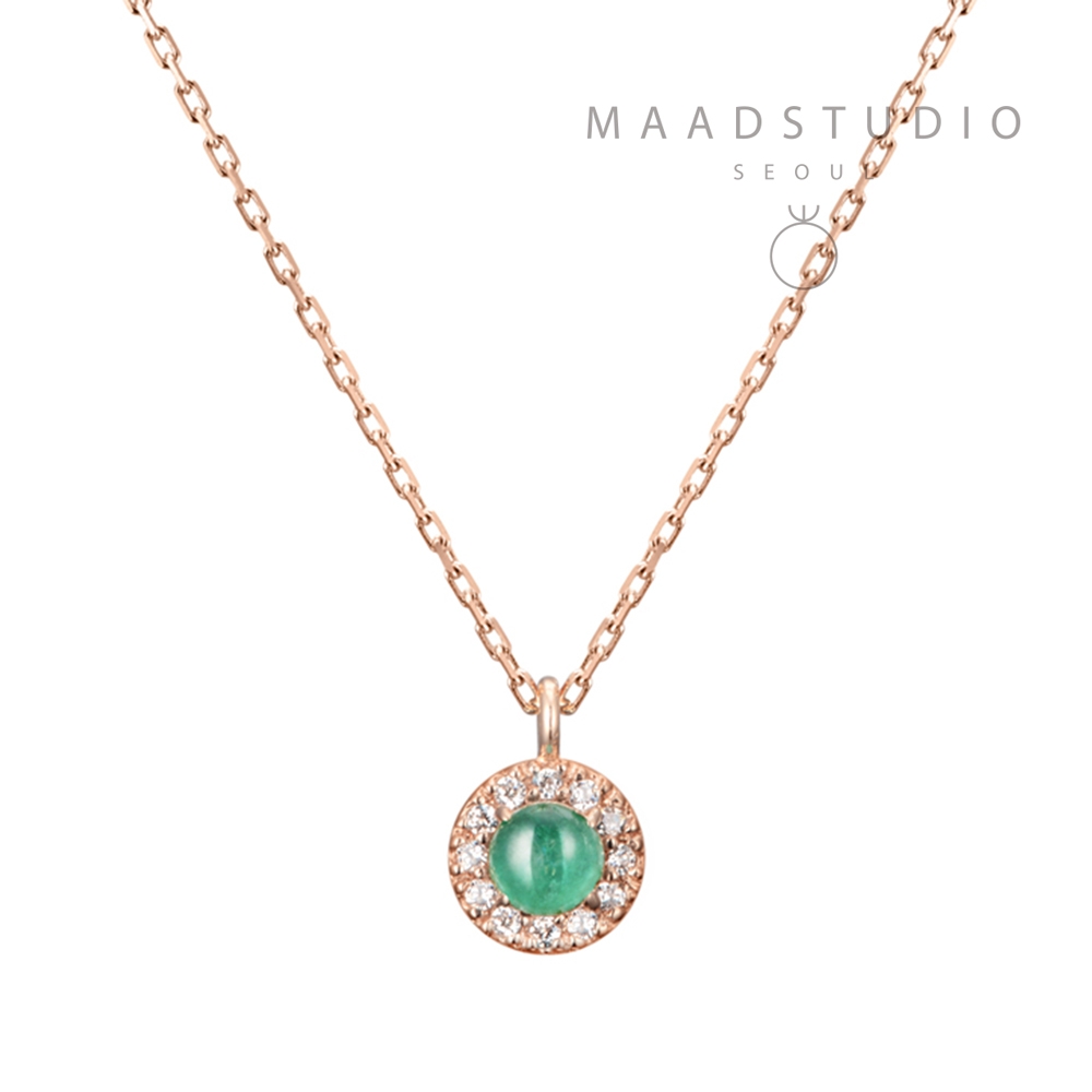 데이지 목걸이 14k 레드골드 emerald