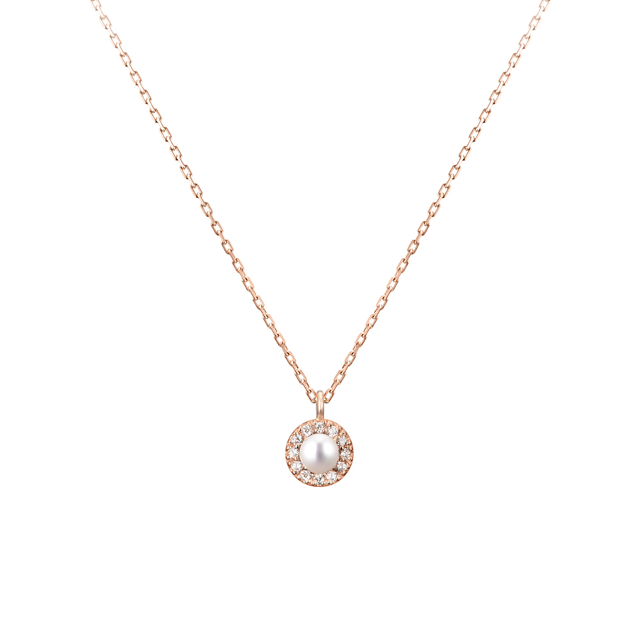 Daisy pendant 14k Red gold pearl