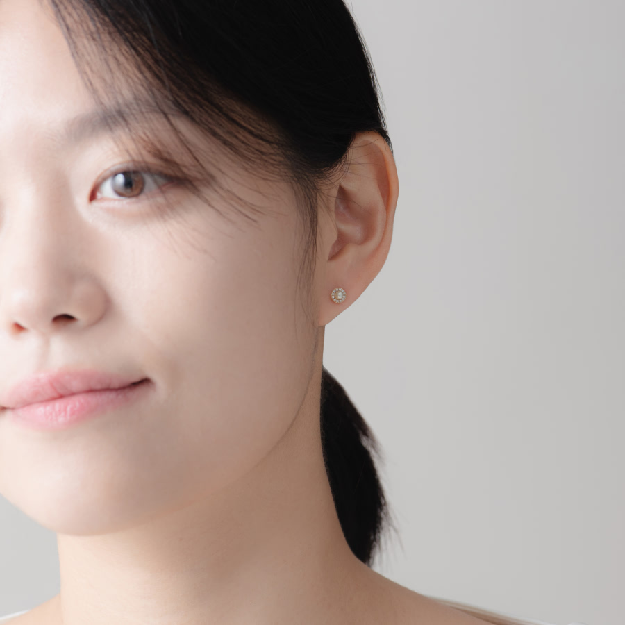 데이지 목걸이 14k 레드골드 pearl