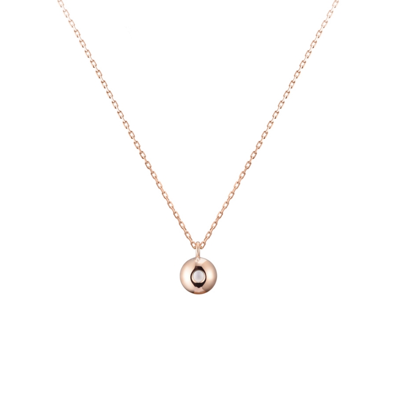 Daisy pendant 14k Red gold pearl