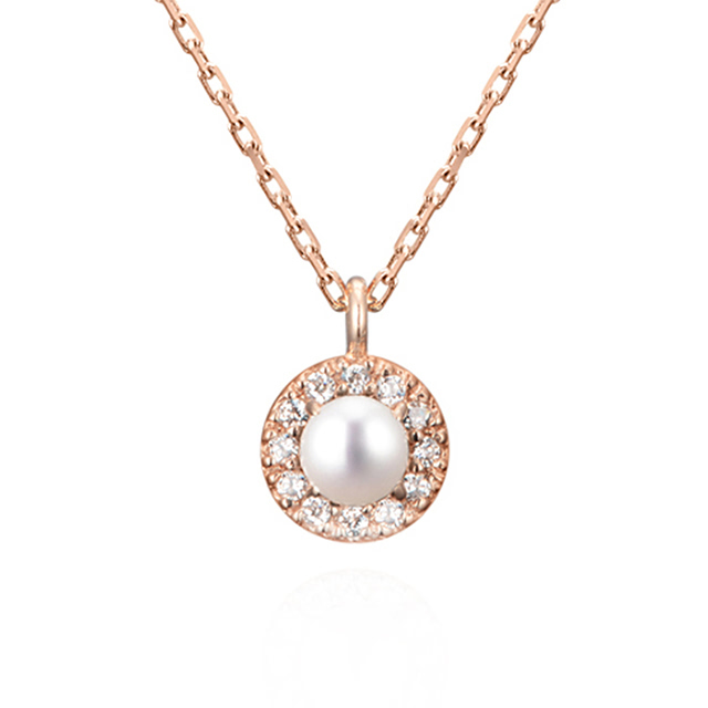 데이지 목걸이 14k 레드골드 pearl