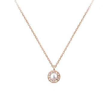 Daisy pendant 14k Red gold pearl