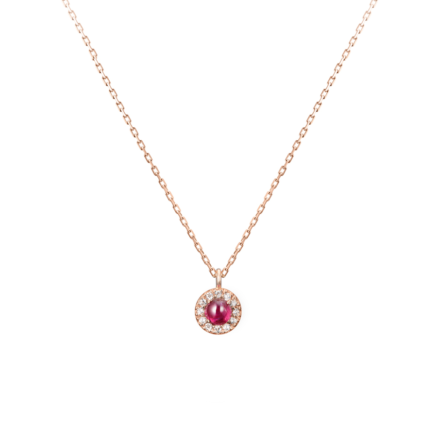 Daisy pendant 14k Red gold ruby