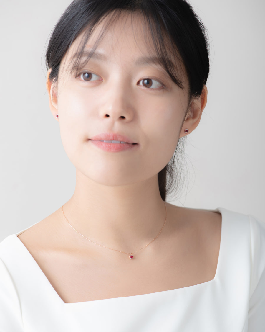 데이지 목걸이 14k 레드골드 ruby
