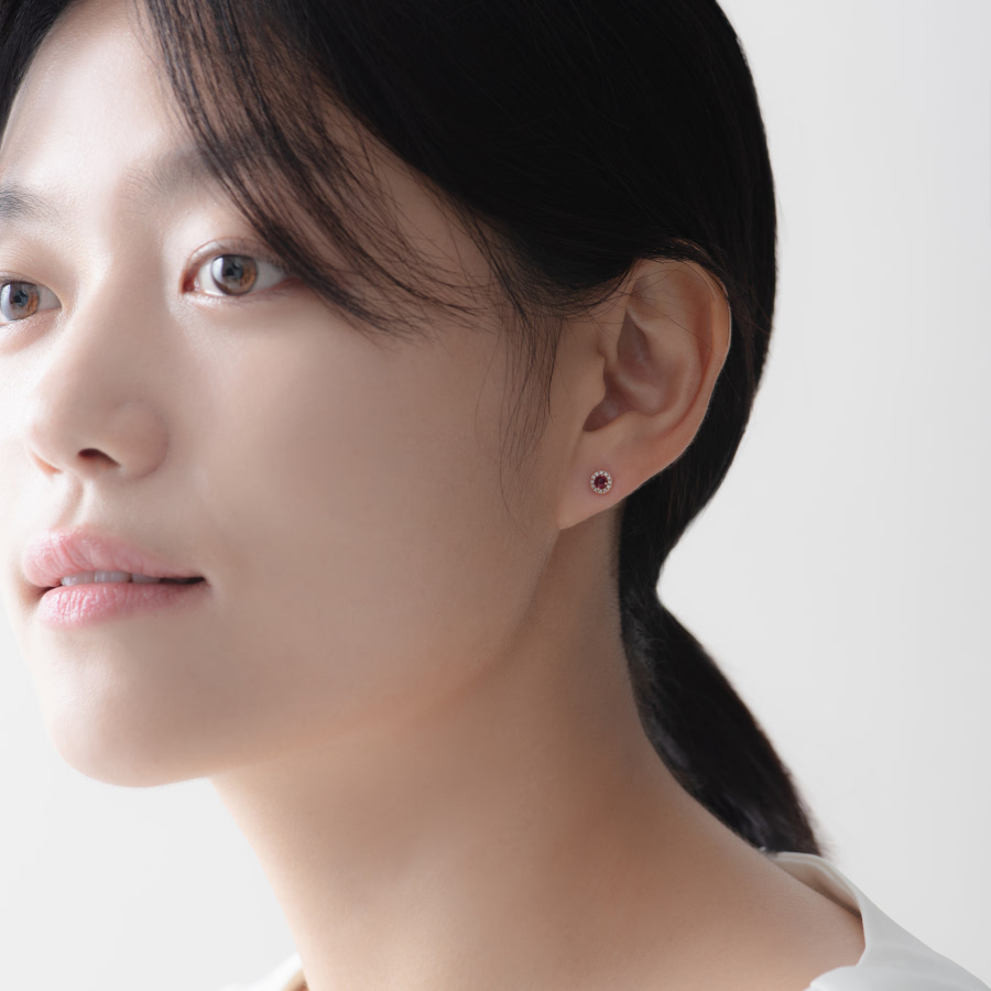 데이지 목걸이 14k 레드골드 ruby