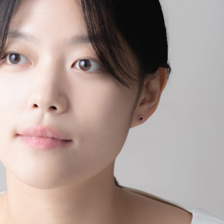 데이지 목걸이 14k 레드골드 ruby