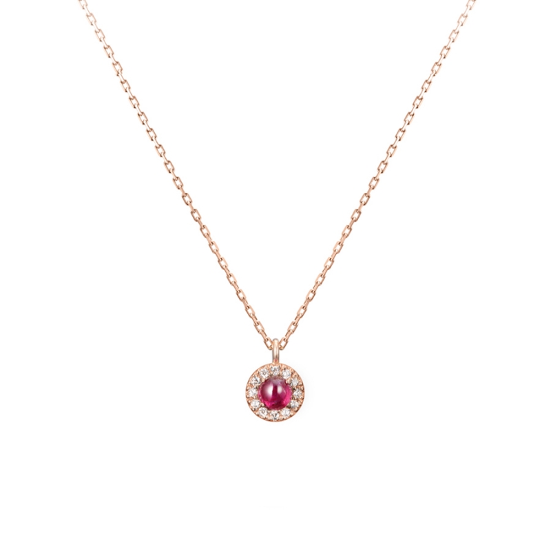 Daisy pendant 14k Red gold ruby
