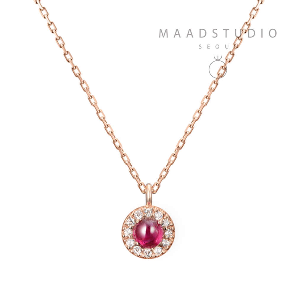 Daisy pendant 14k Red gold ruby