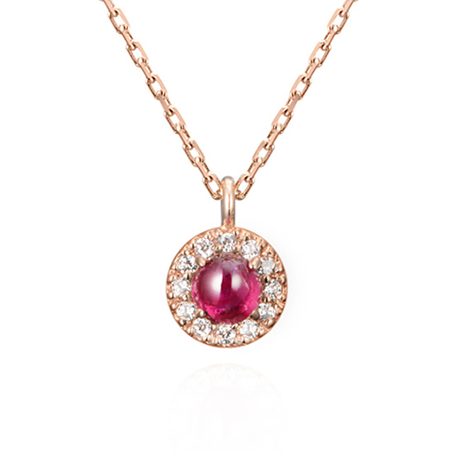 데이지 목걸이 14k 레드골드 ruby