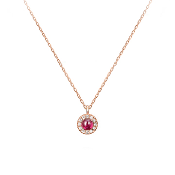 Daisy pendant 14k Red gold ruby