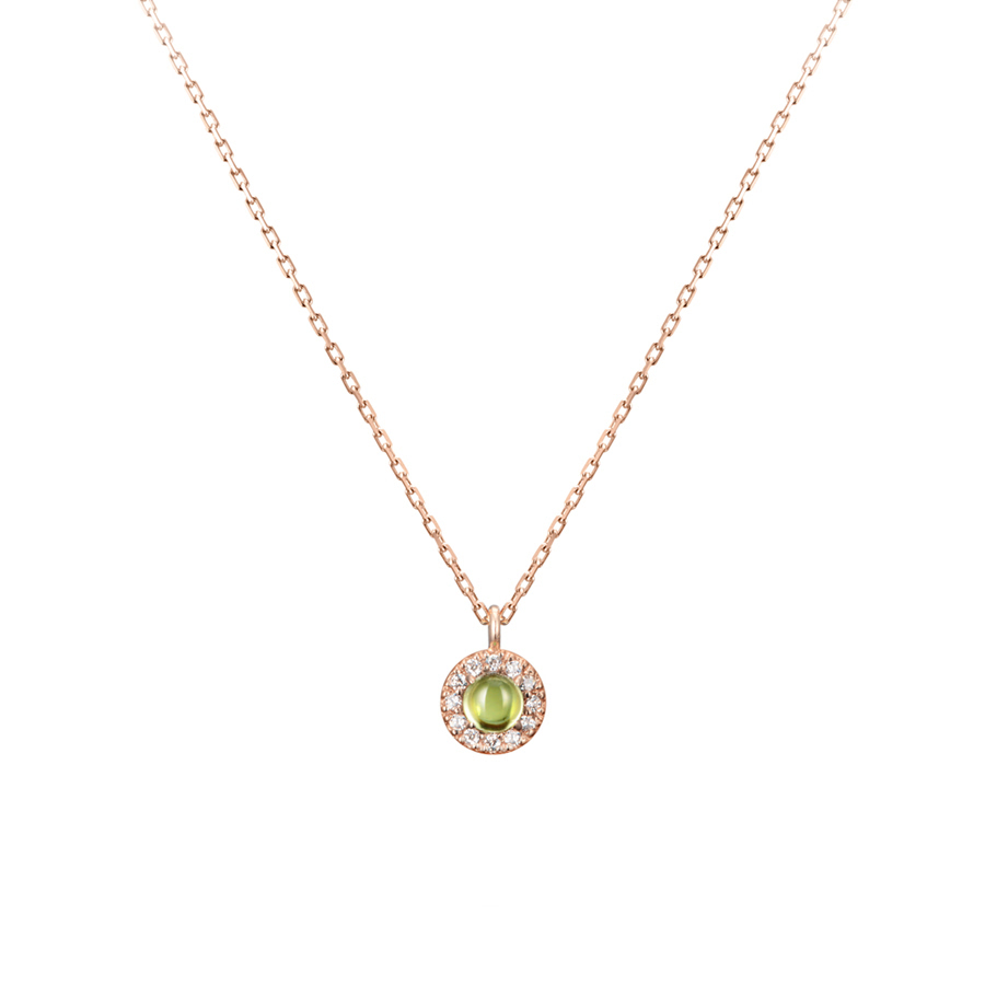 Daisy pendant 14k Red gold peridot