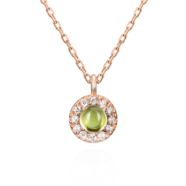 데이지 목걸이 14k 레드골드 peridot