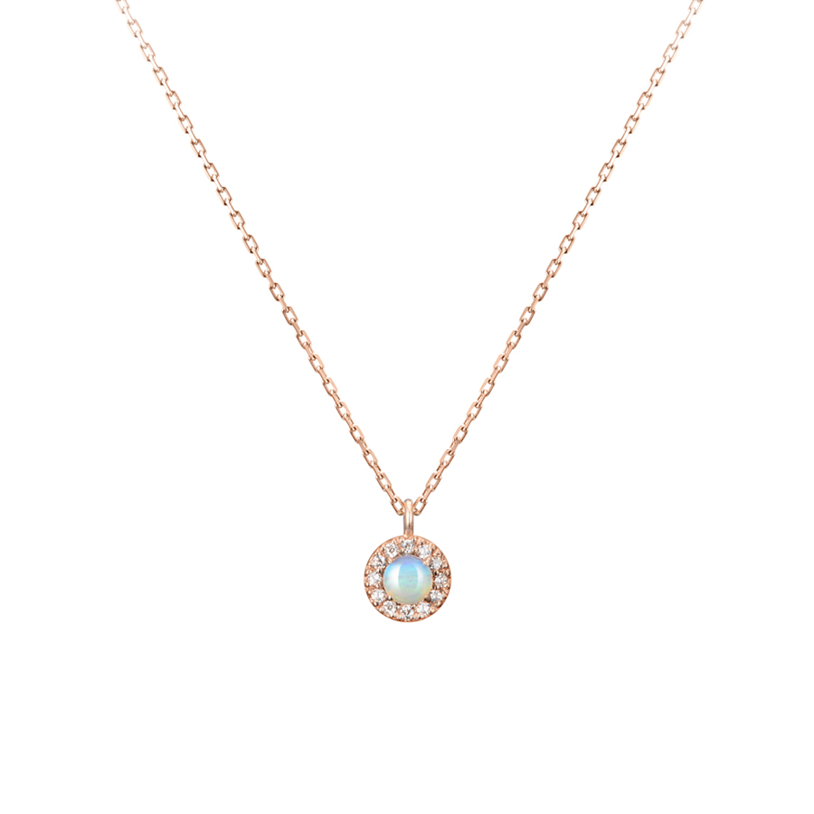 Daisy pendant 14k Red gold opal