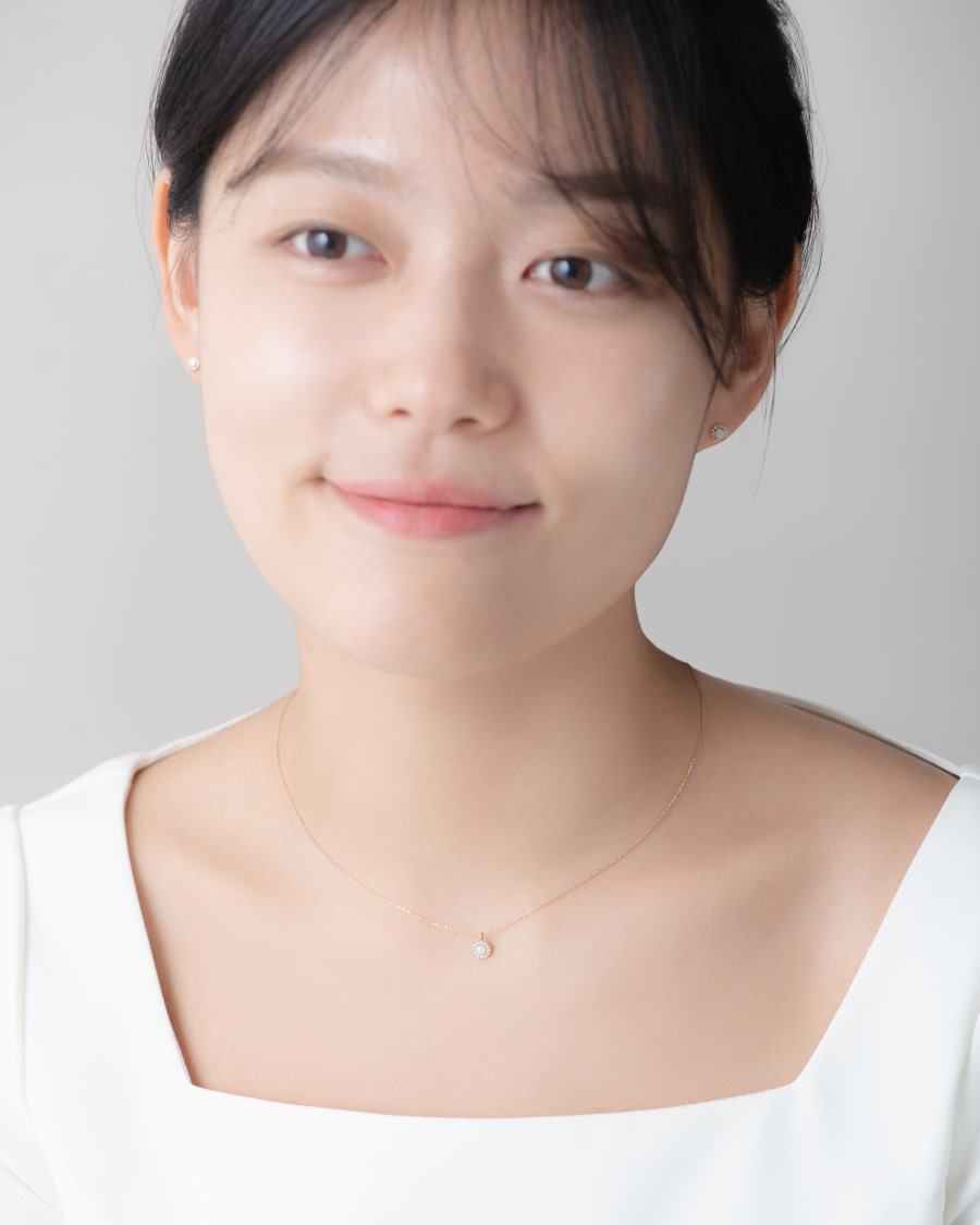 데이지 목걸이 14k 레드골드 opal