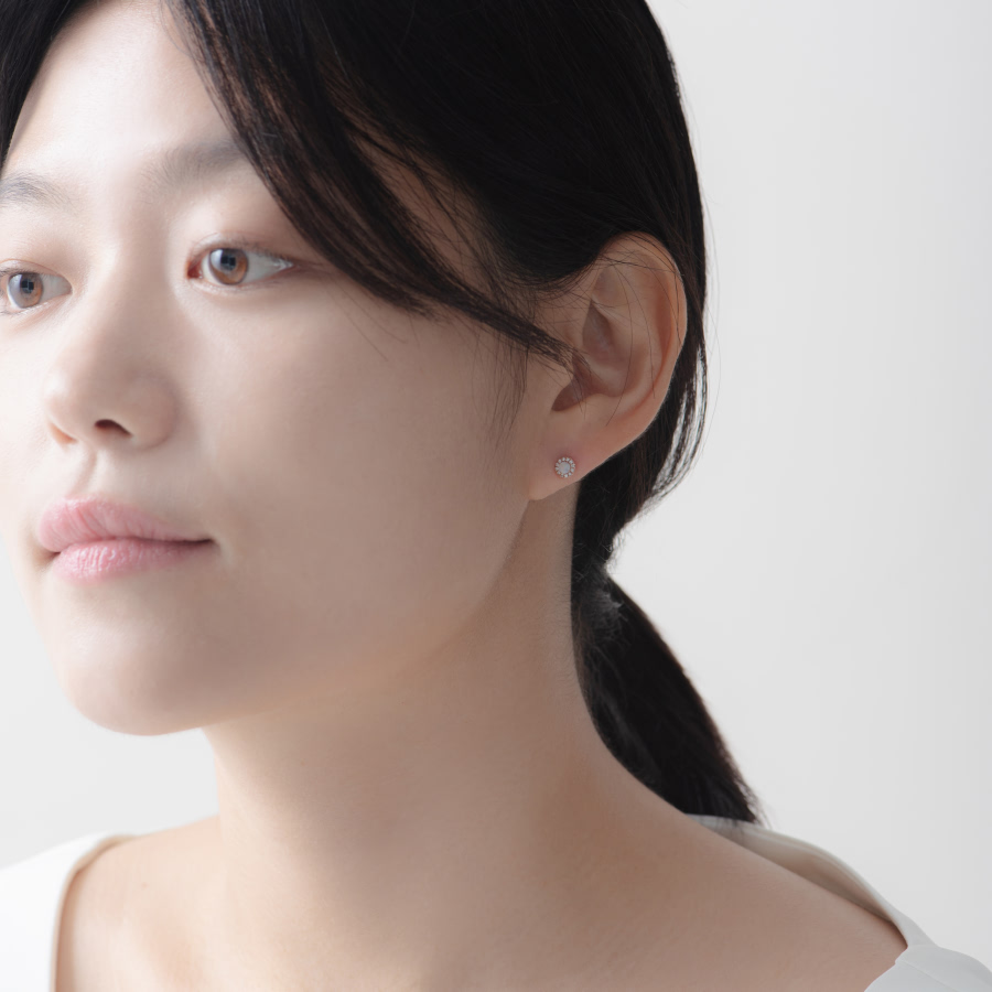 데이지 목걸이 14k 레드골드 opal