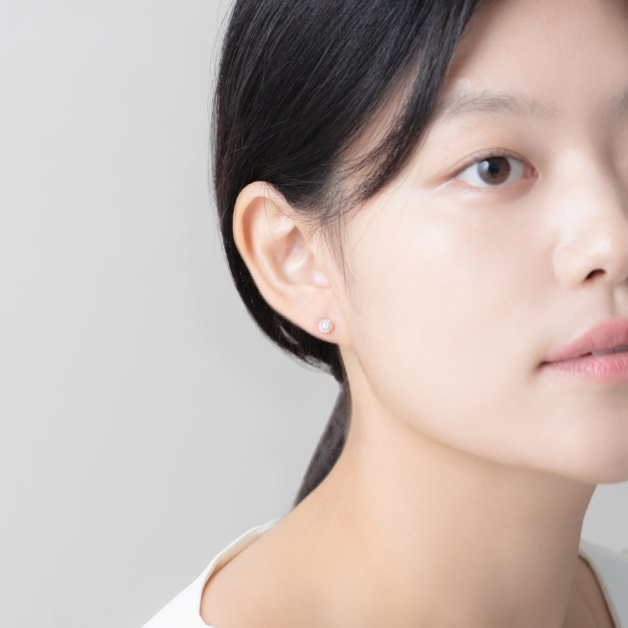 데이지 목걸이 14k 레드골드 opal