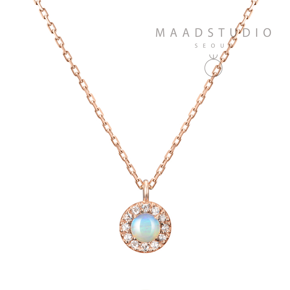 Daisy pendant 14k Red gold opal