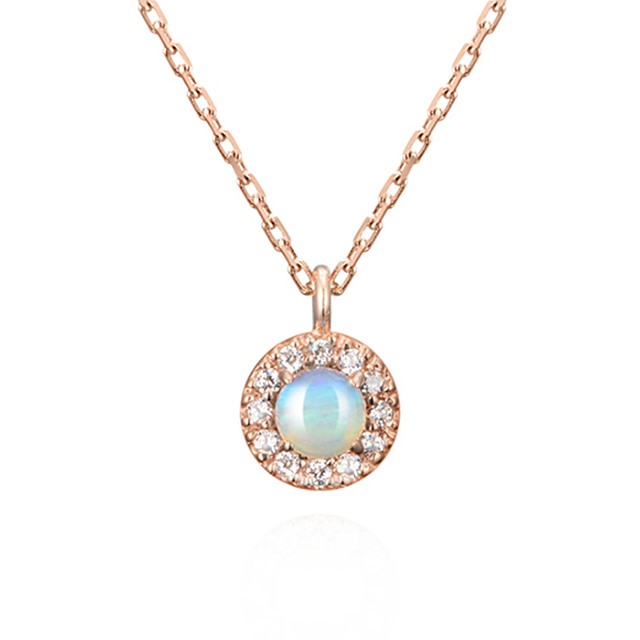 데이지 목걸이 14k 레드골드 opal