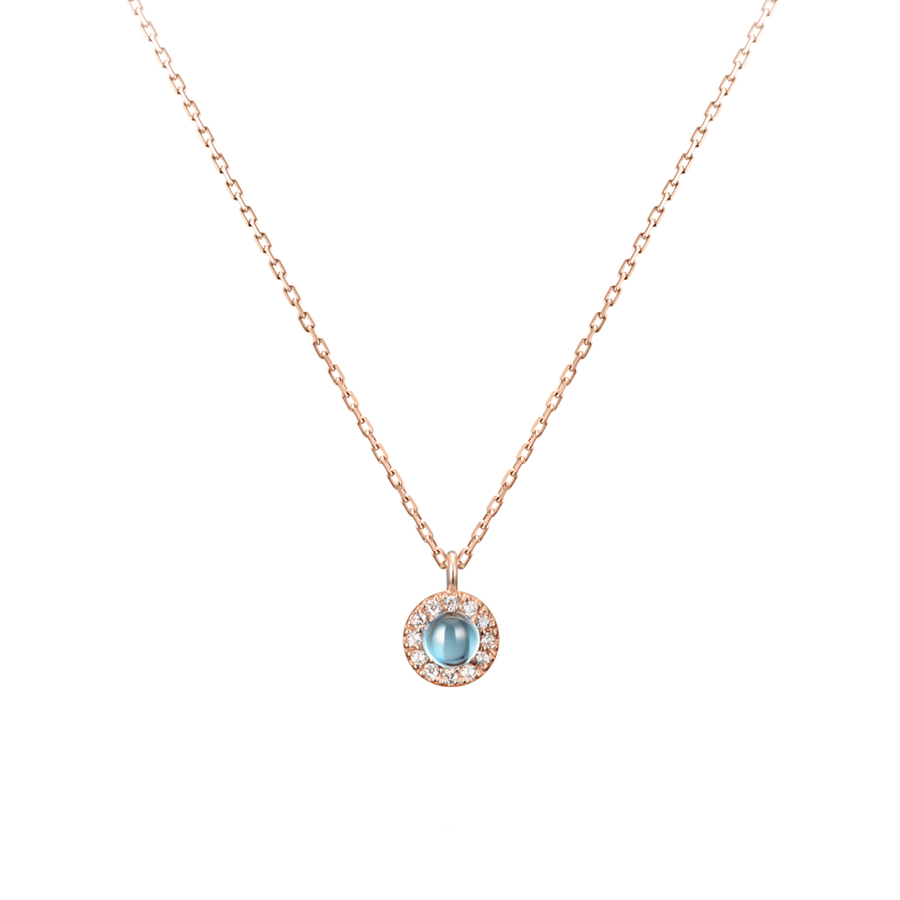 Daisy pendant 14k Red gold topaz