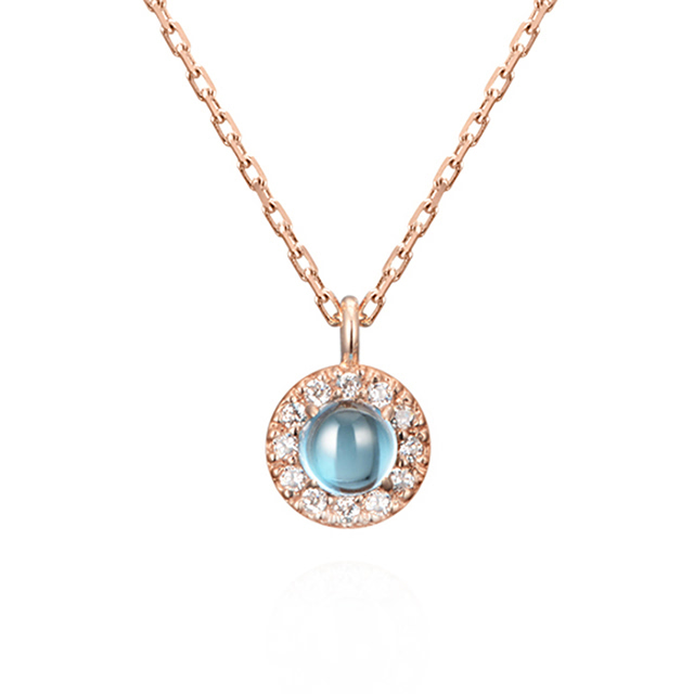 데이지 목걸이 14k 레드골드 topaz
