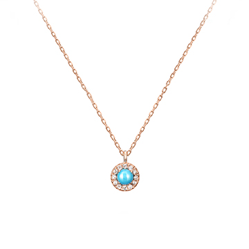 Daisy pendant 14k Red gold turquoise