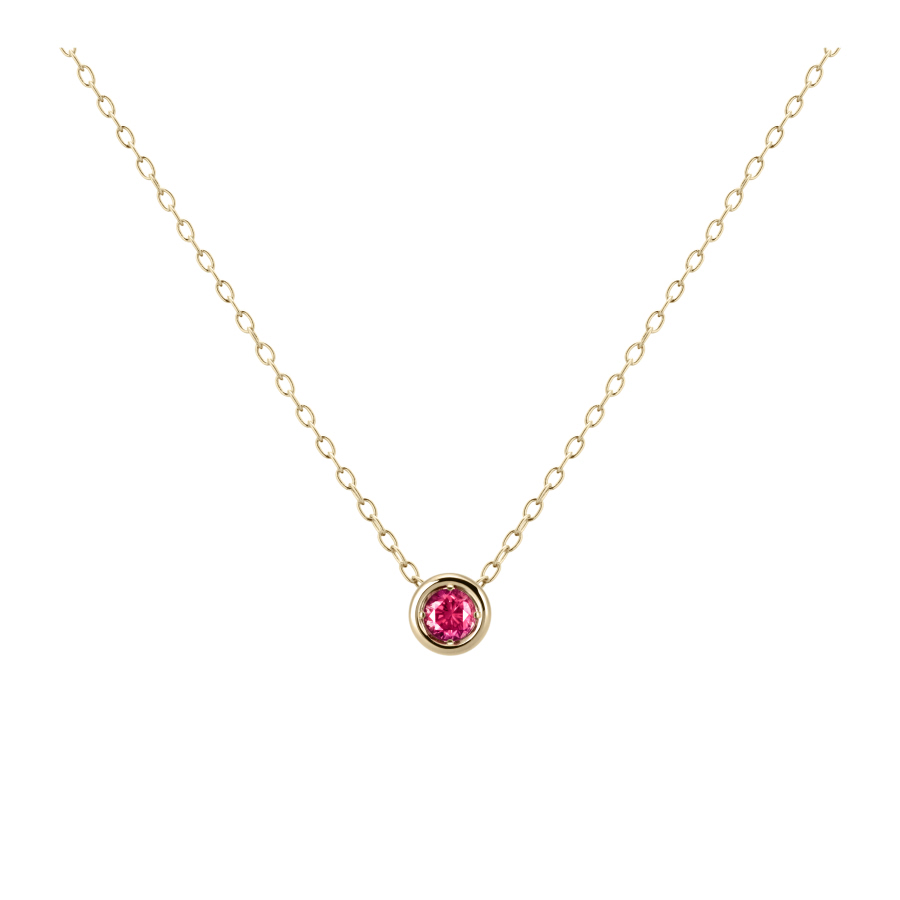 Hemisphere pendant 14k gold garnet 0.1ct