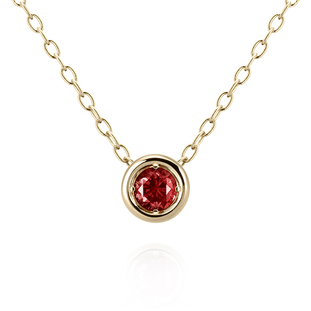 헤미스피어 목걸이 14k garnet 0.1ct
