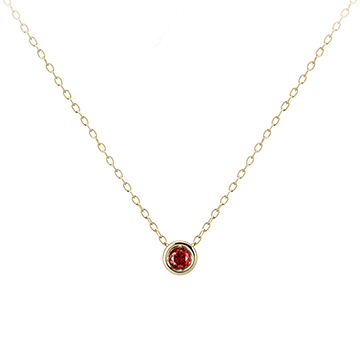 Hemisphere pendant 14k gold garnet 0.1ct