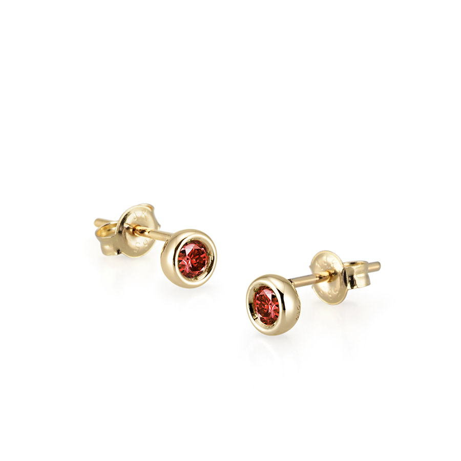 헤미스피어 귀걸이 14k garnet 0.1ct