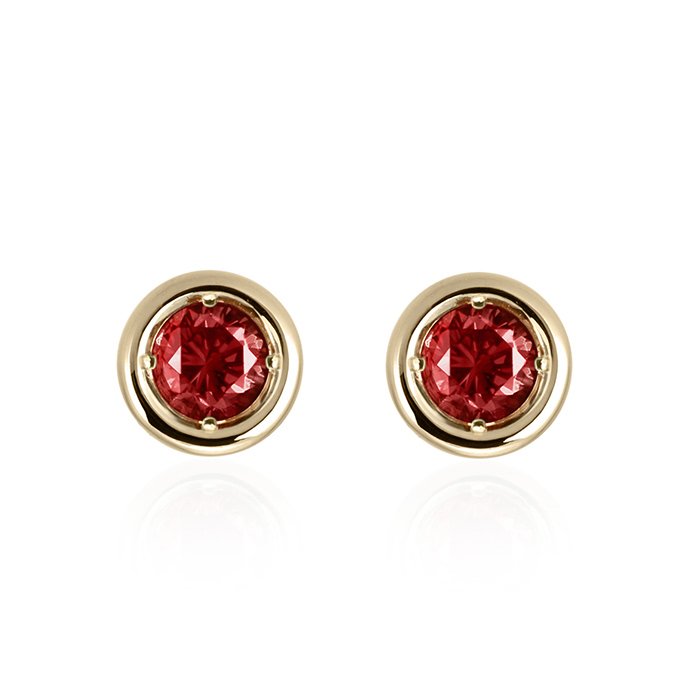 헤미스피어 귀걸이 14k garnet 0.1ct