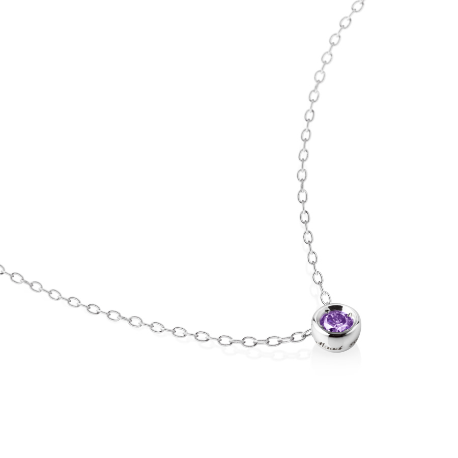 헤미스피어 목걸이 14k 화이트골드 amethyst 0.1ct