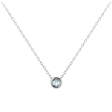 헤미스피어 목걸이 14k 화이트골드 aquamarine 0.1ct