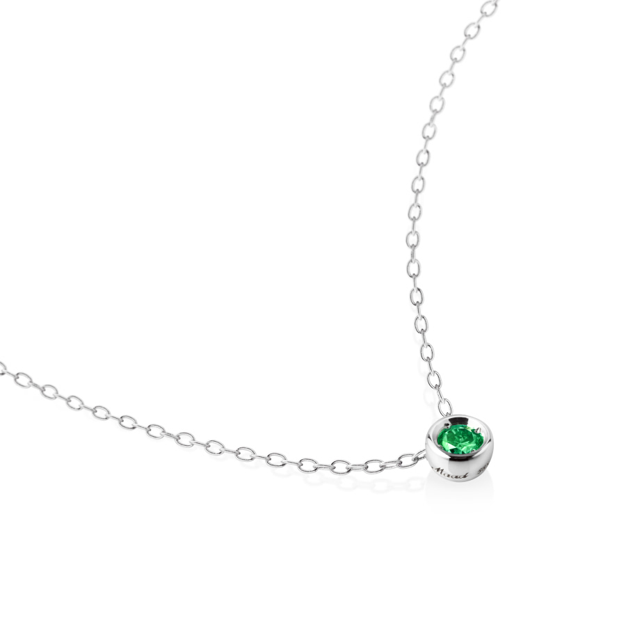 헤미스피어 목걸이 14k 화이트골드 emerald 0.1ct