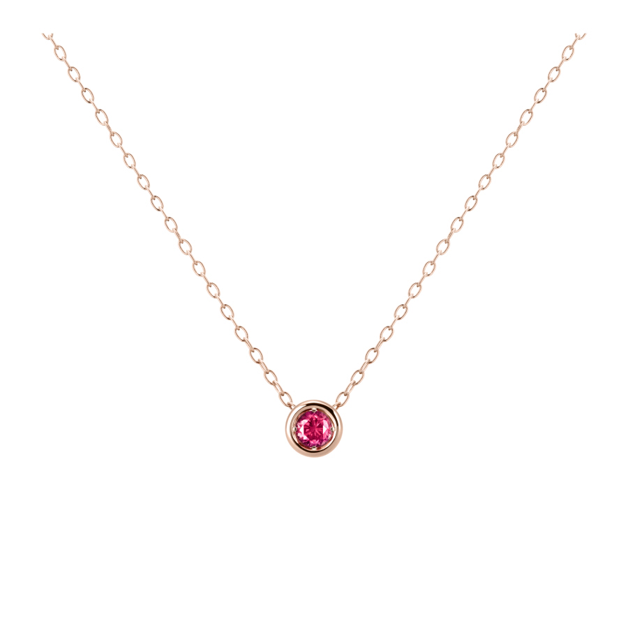 Hemisphere pendant 14k Red gold ruby 0.1ct