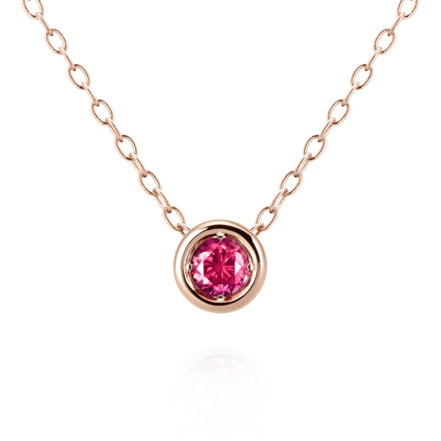 헤미스피어 목걸이 14k 레드골드 ruby 0.1ct