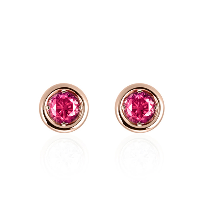 헤미스피어 귀걸이 14k 레드골드 ruby 0.1ct