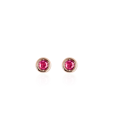 Hemisphere earring 14k Red gold ruby 0.1ct