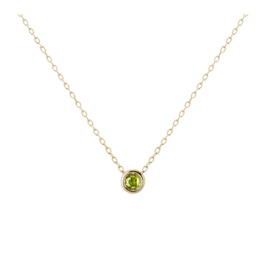 Hemisphere pendant 14k gold peridot 0.1ct